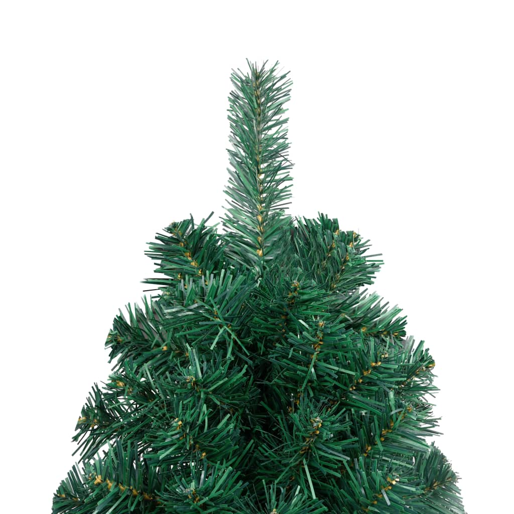 Artificial Half Pre-lit Christmas Tree with Stand Green 82.7" PVC