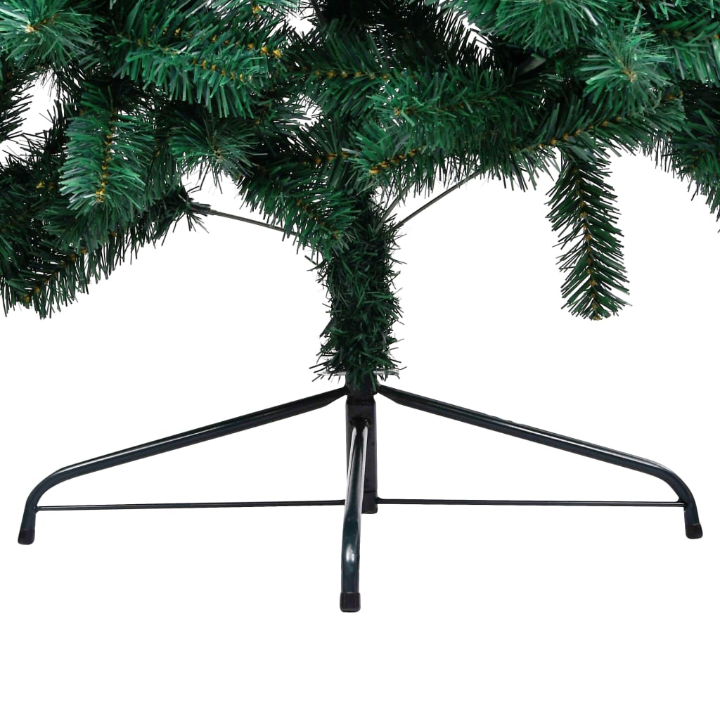 Artificial Half Pre-lit Christmas Tree with Stand Green 82.7" PVC