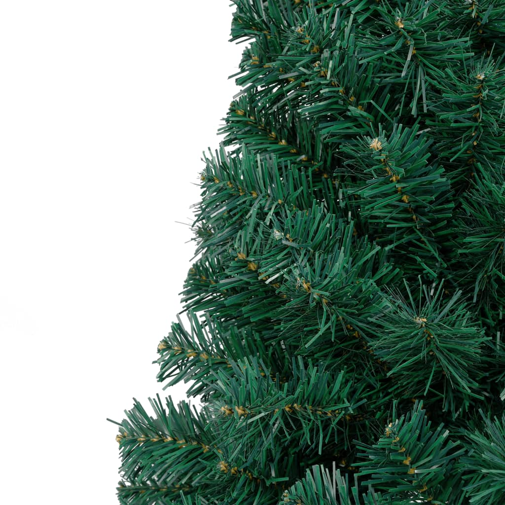 Artificial Half Pre-lit Christmas Tree with Stand Green 70.9" PVC