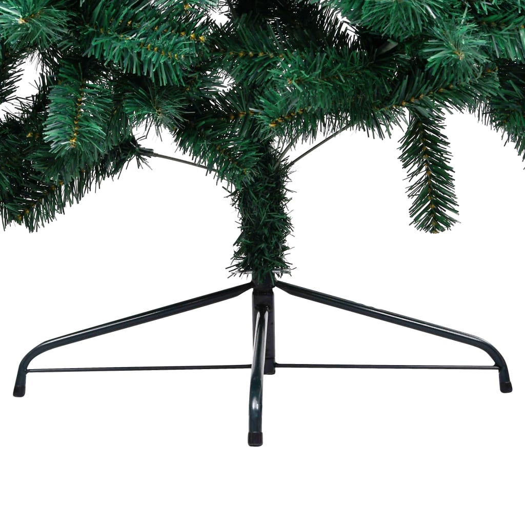 Artificial Half Pre-lit Christmas Tree with Stand Green 70.9" PVC