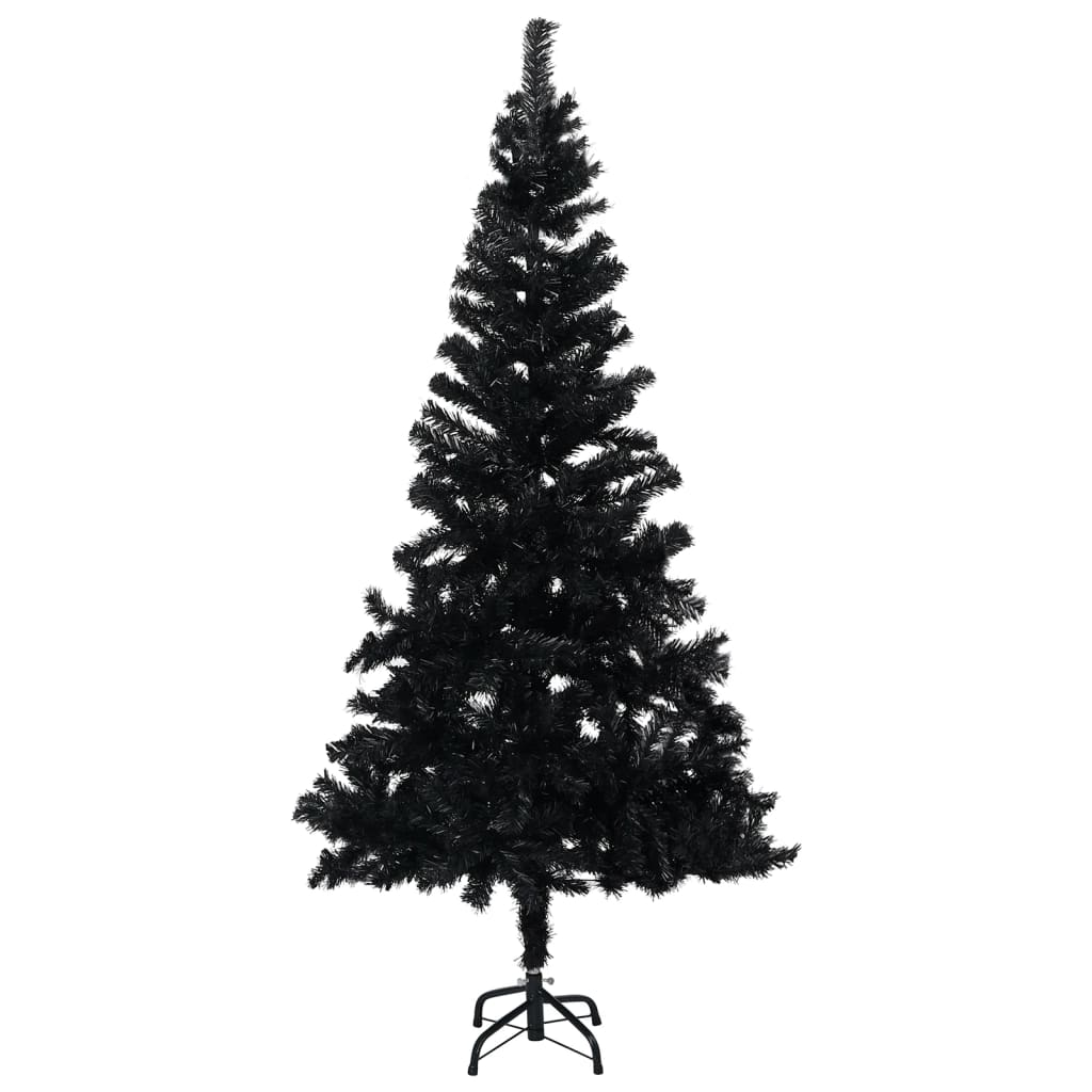 Artificial Pre-lit Christmas Tree with Stand Black 47.2" PVC