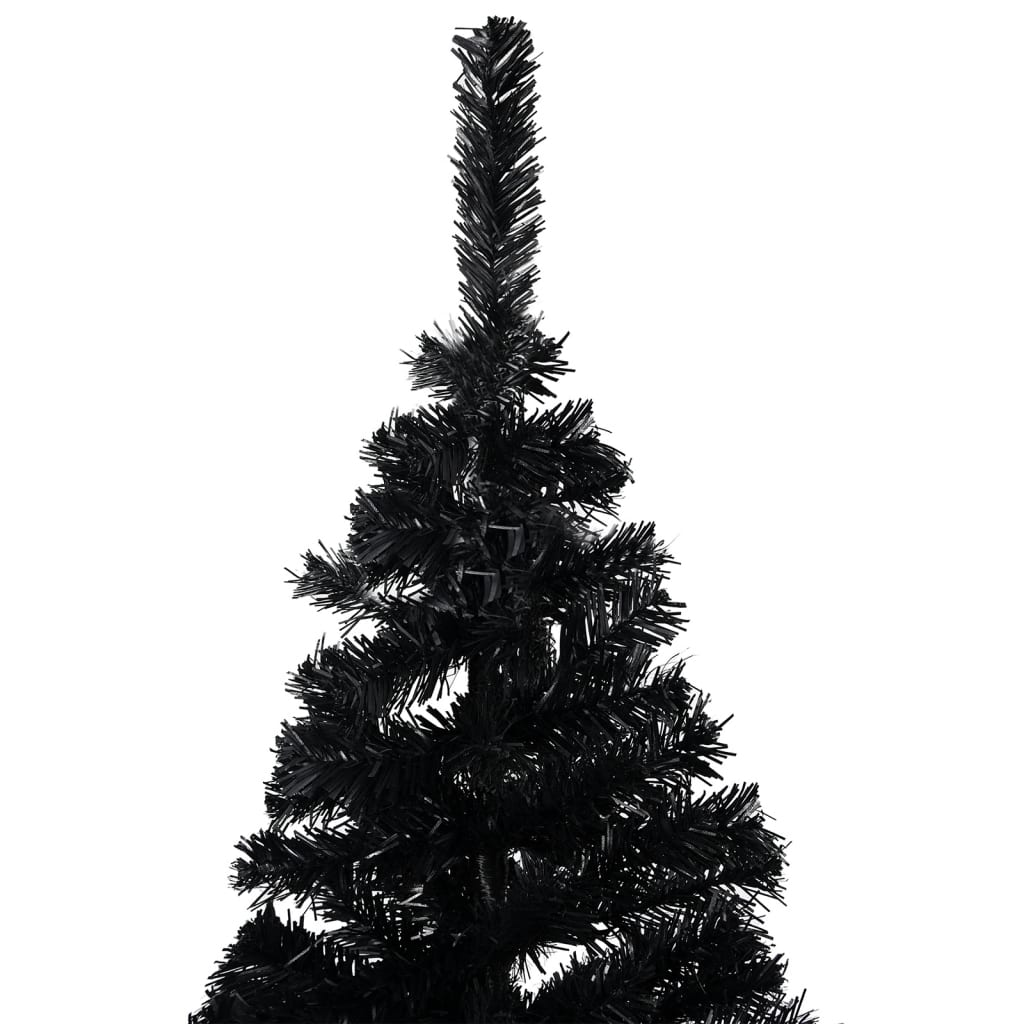 Artificial Pre-lit Christmas Tree with Stand Black 47.2" PVC