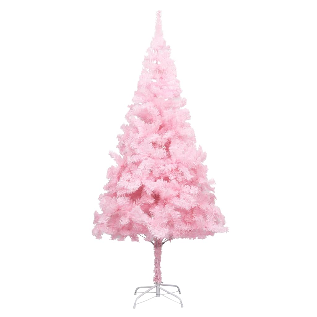 Artificial Pre-lit Christmas Tree with Stand Pink 94.5" PVC