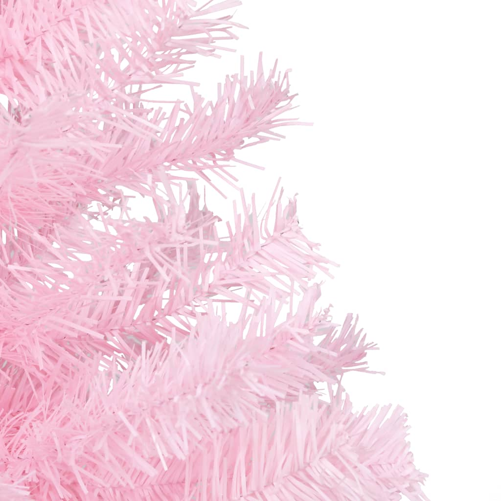 Artificial Pre-lit Christmas Tree with Stand Pink 94.5" PVC