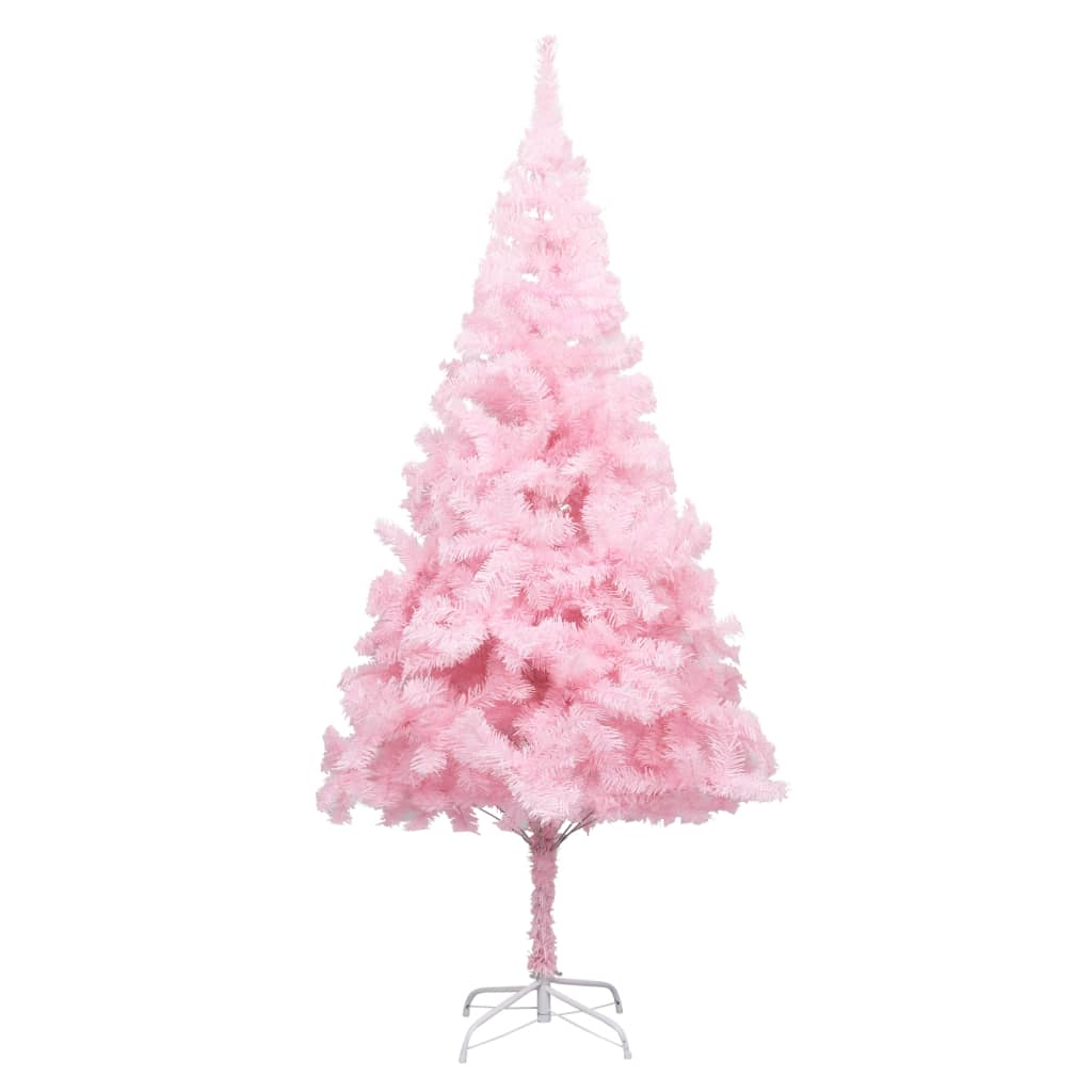 Artificial Pre-lit Christmas Tree with Stand Pink 70.9" PVC