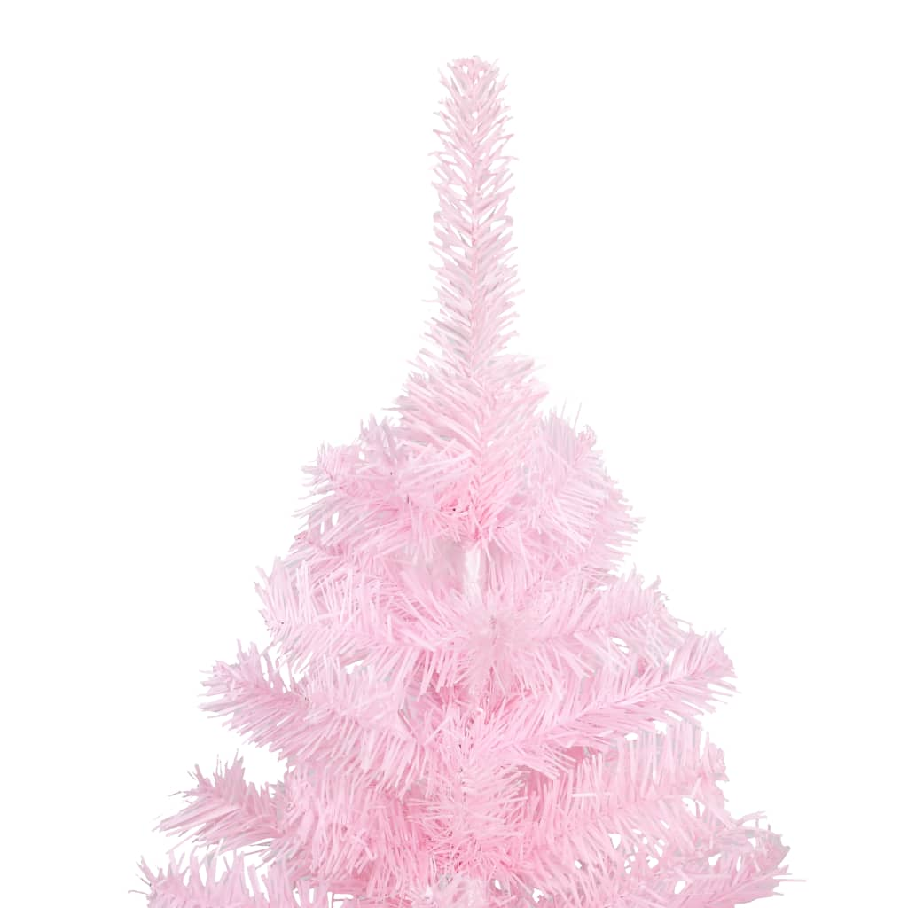 Artificial Pre-lit Christmas Tree with Stand Pink 59.1" PVC