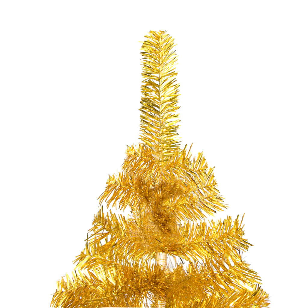 Artificial Pre-lit Christmas Tree with Ball Set Gold 59.1" PET