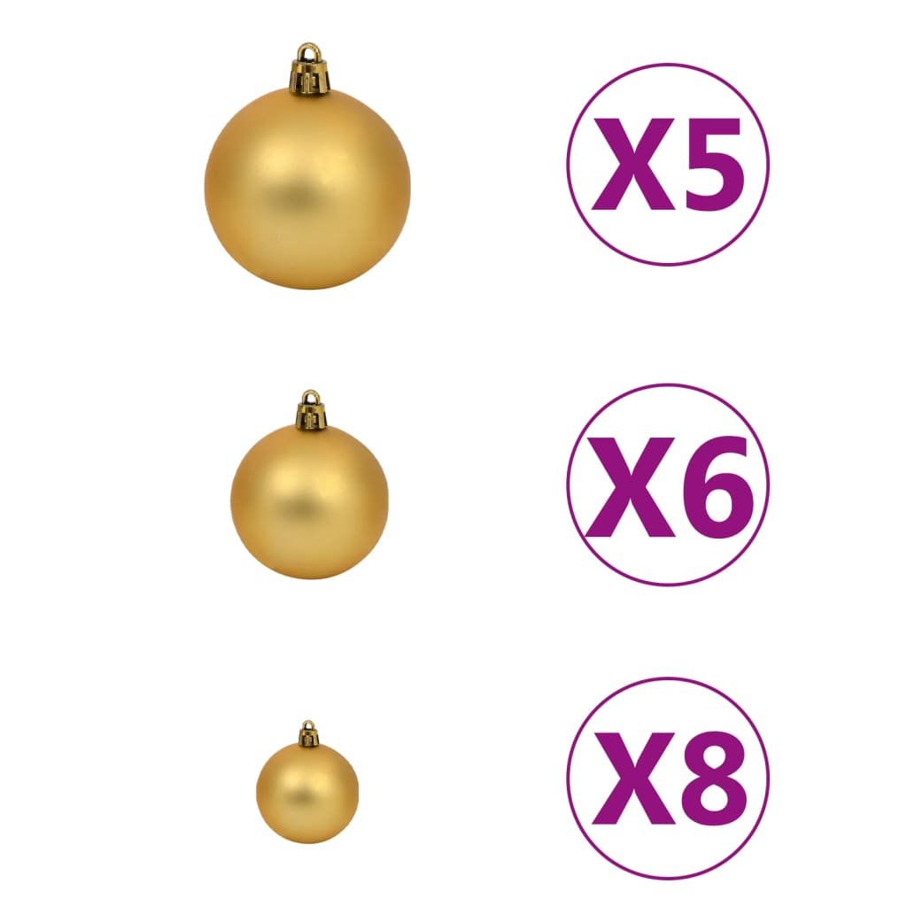 Artificial Pre-lit Christmas Tree with Ball Set Gold 59.1" PET