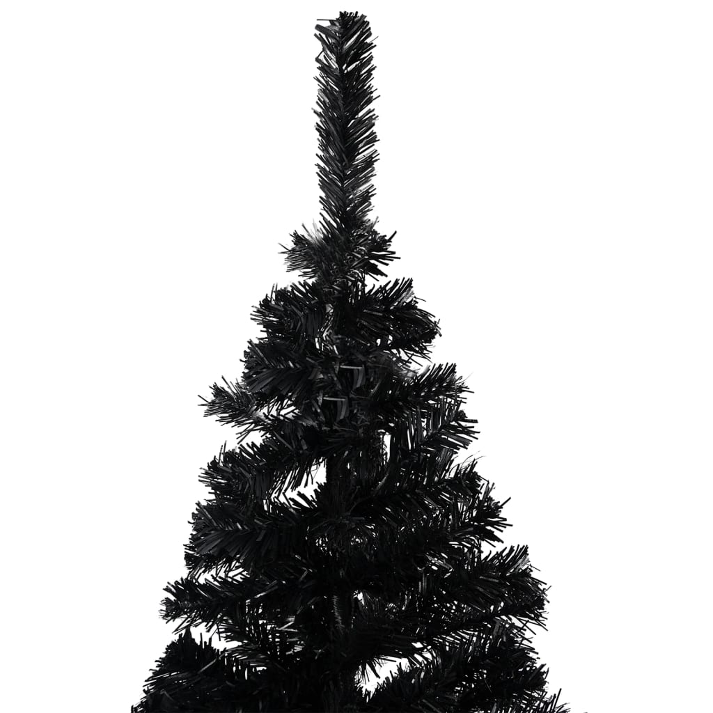 Artificial Pre-lit Christmas Tree with Ball Set Black 59.1" PVC