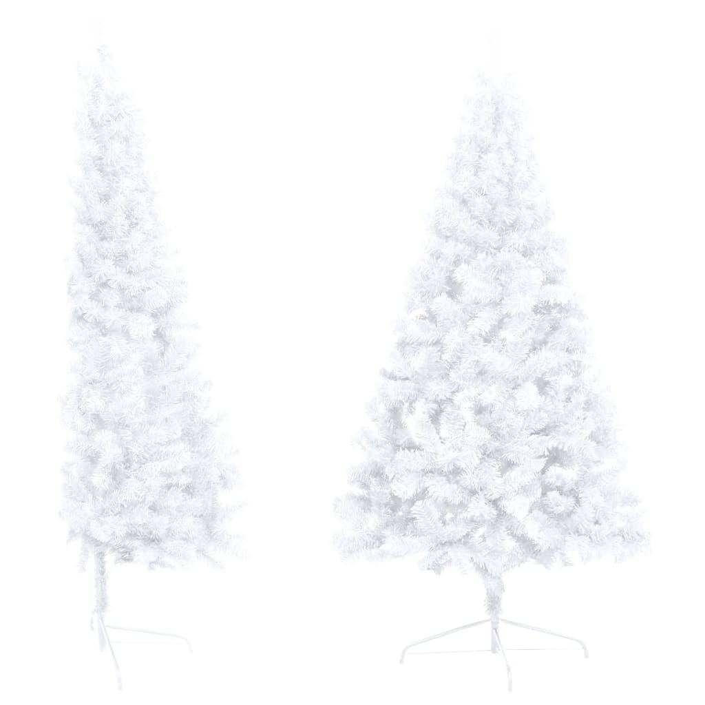 Artificial Half Pre-lit Christmas Tree with Ball Set White 59.1"