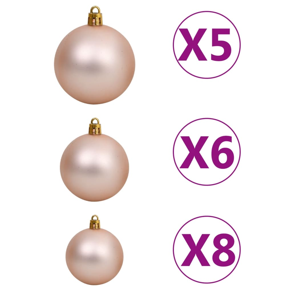 Artificial Half Pre-lit Christmas Tree with Ball Set White 59.1"