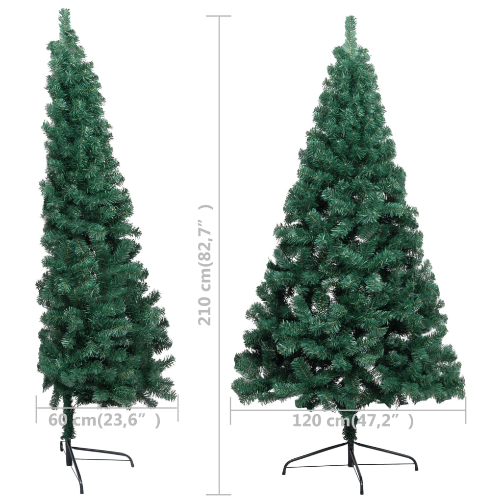 Artificial Half Pre-lit Christmas Tree with Ball Set Green 82.7"