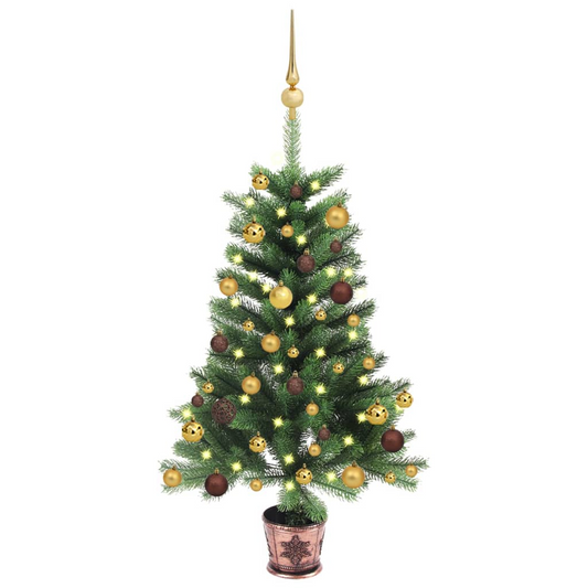 Artificial Pre-lit Christmas Tree with Ball Set 35.4" Green