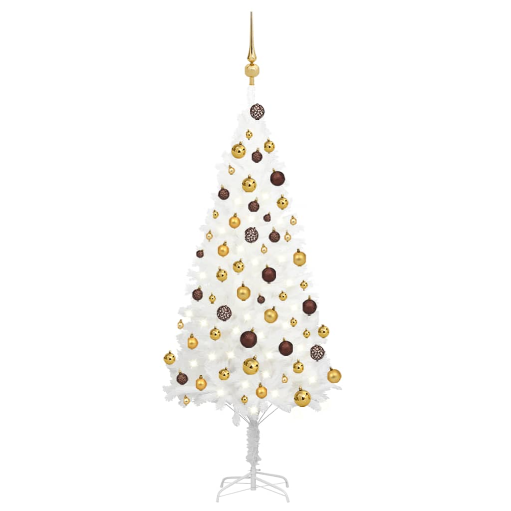 Artificial Pre-lit Christmas Tree with Ball Set White 47.2"