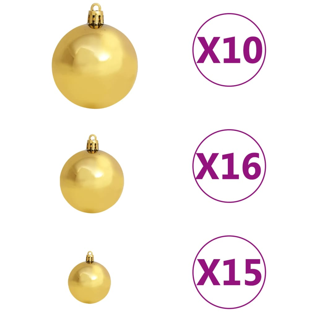 Artificial Pre-lit Christmas Tree with Ball Set L 94.5" Green