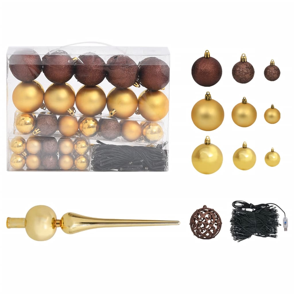 Artificial Pre-lit Christmas Tree with Ball Set 59.1" 380 Branches