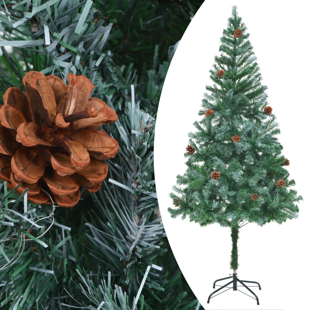 Artificial Pre-lit Christmas Tree with Ball Set&Pinecones 70.9"