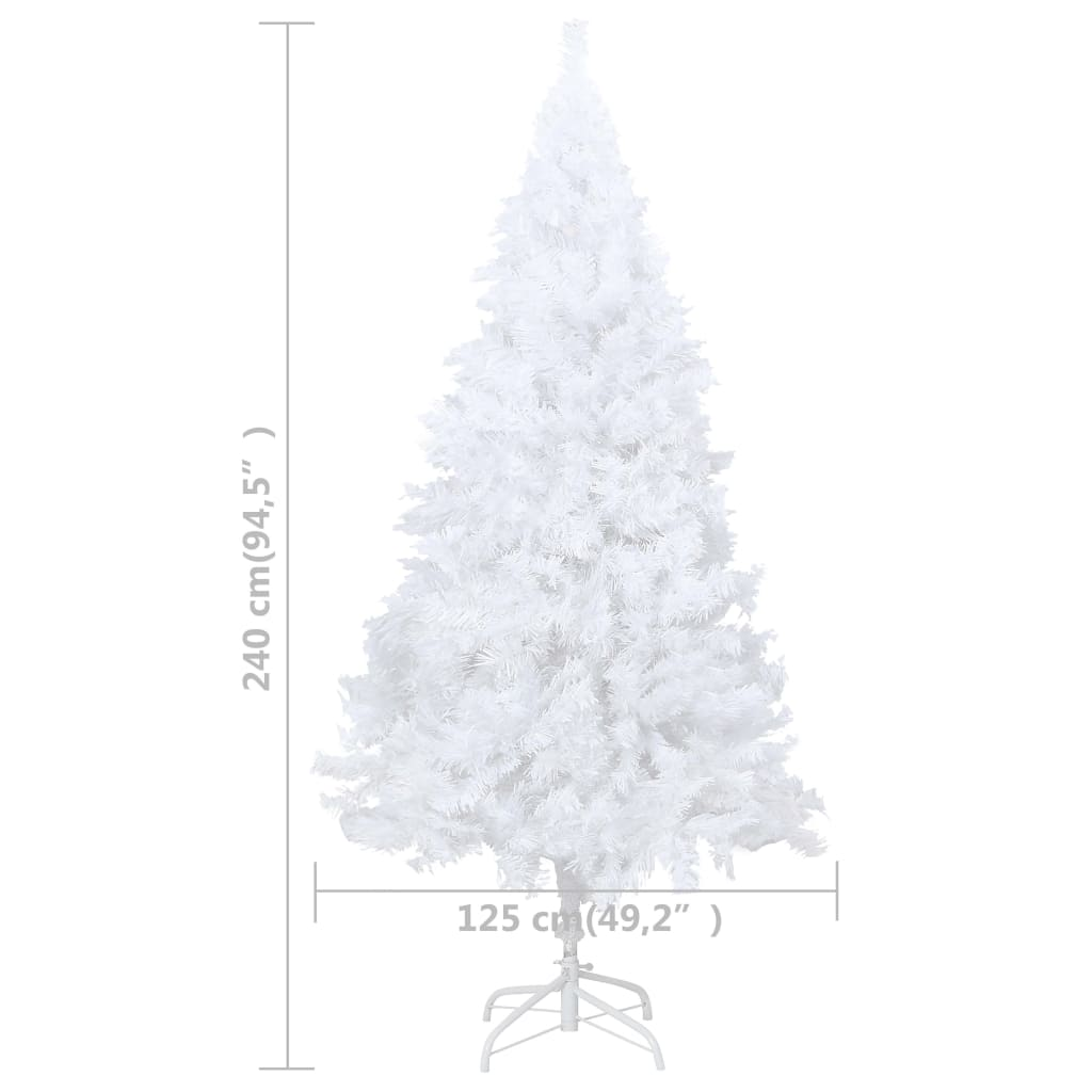 Artificial Pre-lit Christmas Tree with Ball Set White 94.5"