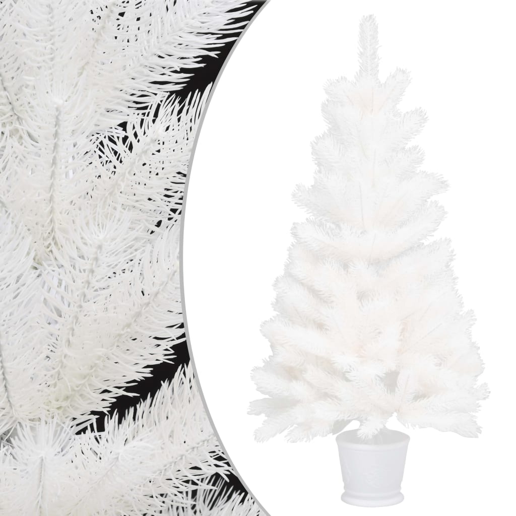 Artificial Pre-lit Christmas Tree with Ball Set White 35.4"