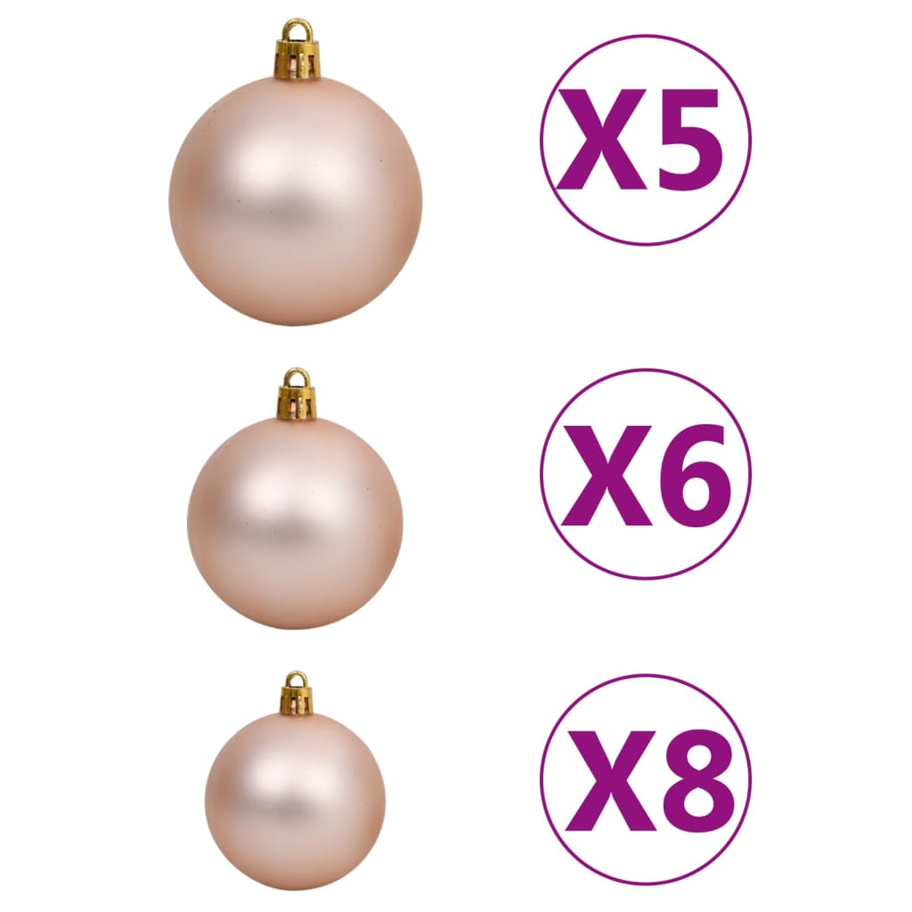 Artificial Pre-lit Christmas Tree with Ball Set White 35.4"