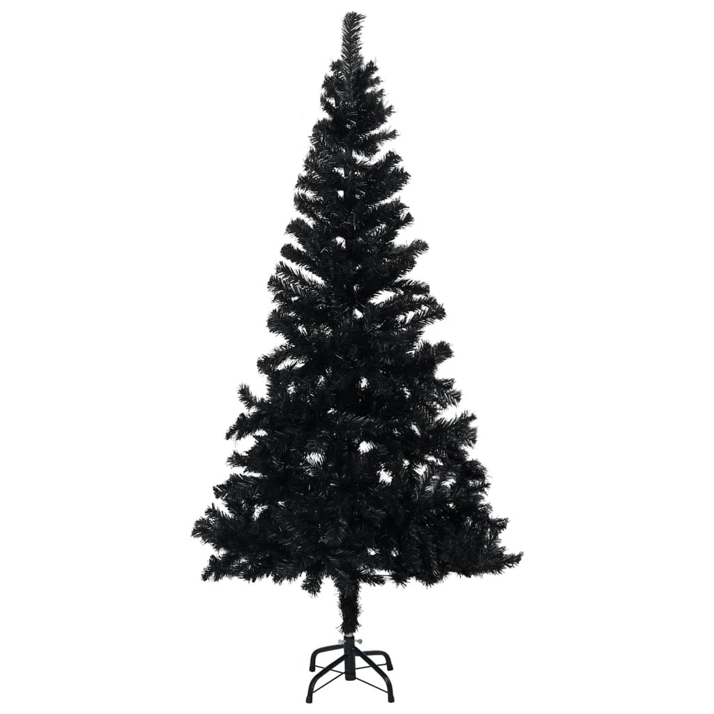 Artificial Pre-lit Christmas Tree with Ball Set Black 94.5" PVC