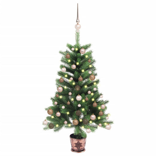 Artificial Pre-lit Christmas Tree with Ball Set 25.6" Green