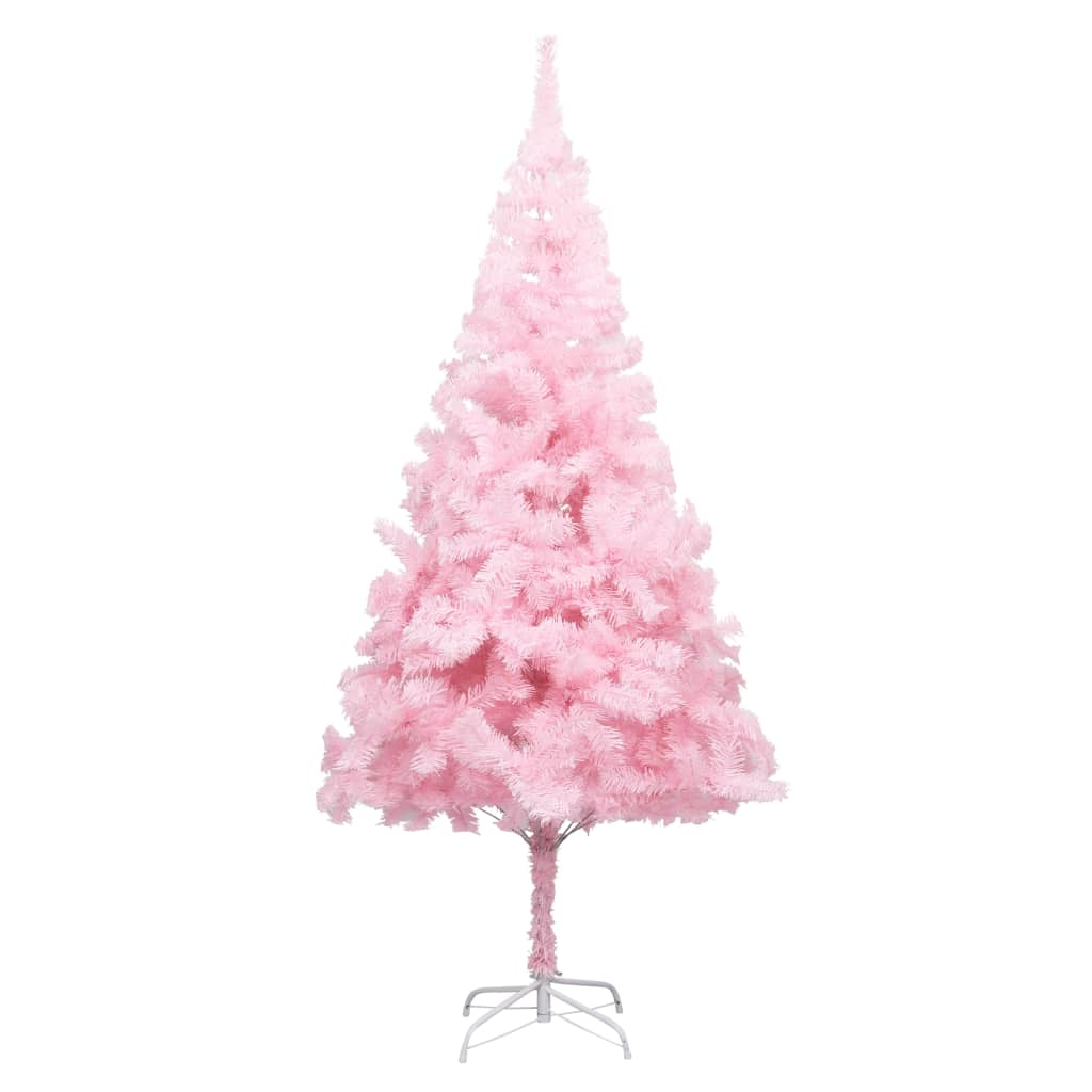 Artificial Pre-lit Christmas Tree with Ball Set Pink 94.5" PVC