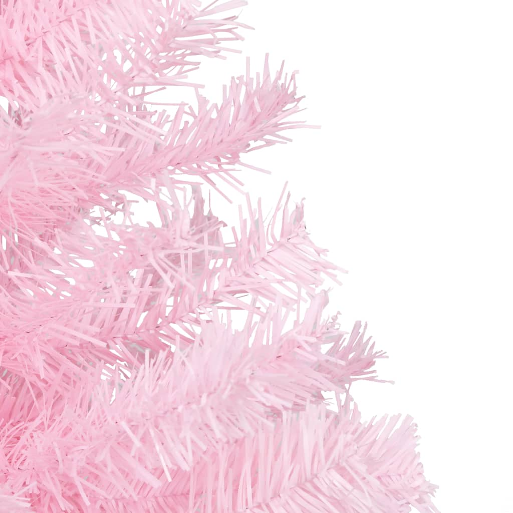 Artificial Pre-lit Christmas Tree with Ball Set Pink 94.5" PVC