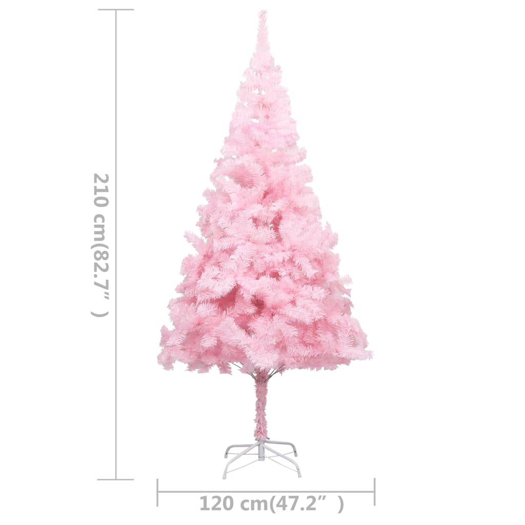 Artificial Pre-lit Christmas Tree with Ball Set Pink 82.7" PVC