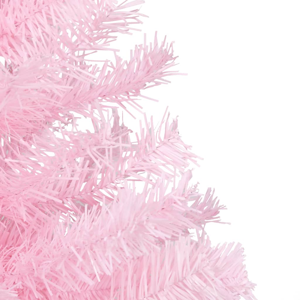 Artificial Pre-lit Christmas Tree with Ball Set Pink 70.9" PVC