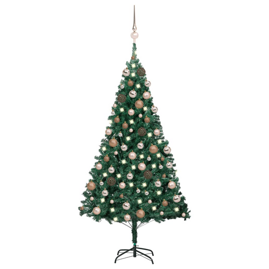 Artificial Pre-lit Christmas Tree with Ball Set Green 70.9" PVC