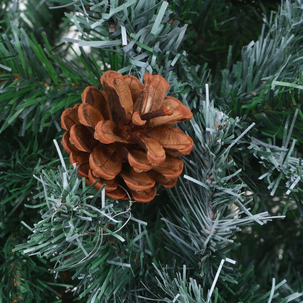 Artificial Pre-lit Christmas Tree with Ball Set Pinecones 70.9"