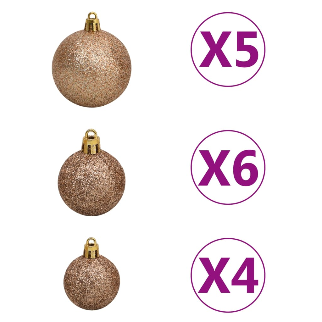 Artificial Pre-lit Christmas Tree with Ball Set Gold 59.1" PET