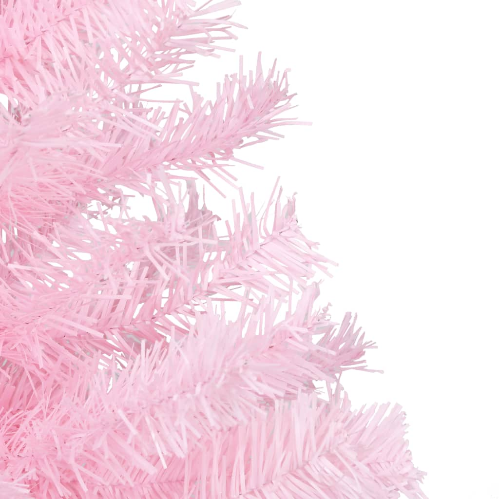 Artificial Pre-lit Christmas Tree with Ball Set Pink 94.5" PVC