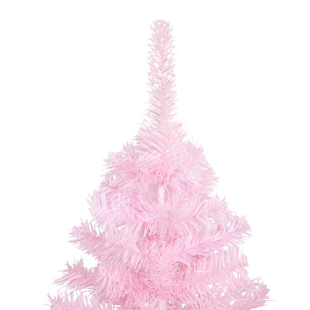 Artificial Pre-lit Christmas Tree with Ball Set Pink 94.5" PVC