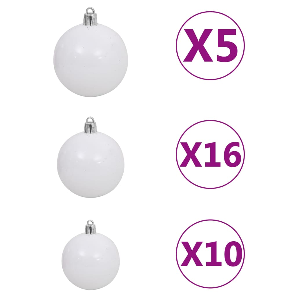 Artificial Pre-lit Christmas Tree with Ball Set Pink 94.5" PVC