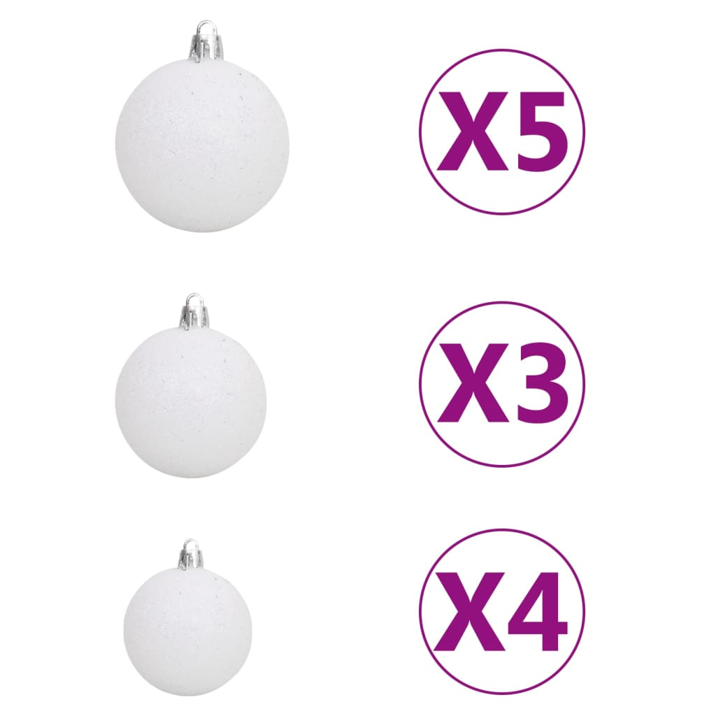 Artificial Pre-lit Christmas Tree with Ball Set Pink 70.9" PVC