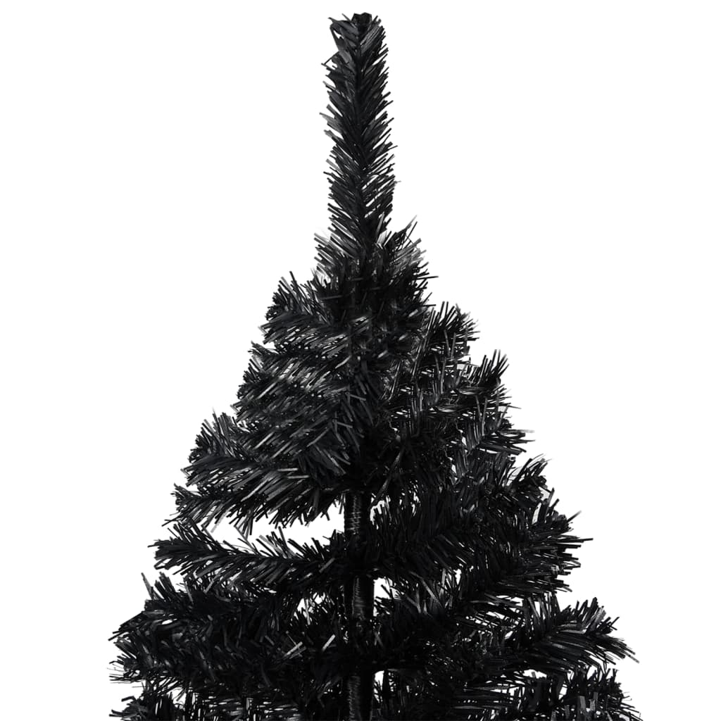 Artificial Pre-lit Christmas Tree with Ball Set Black 94.5" PVC