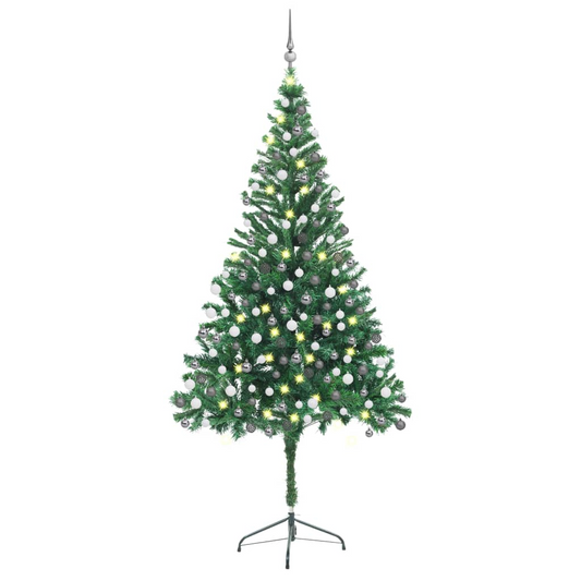 Artificial Pre-lit Christmas Tree with Ball Set 82.7" 910 Branches