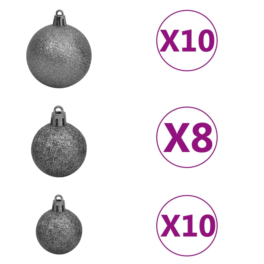 Artificial Pre-lit Christmas Tree with Ball Set 82.7" 910 Branches