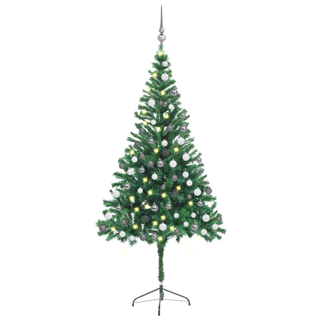 Artificial Pre-lit Christmas Tree with Ball Set 70.9" 564 Branches