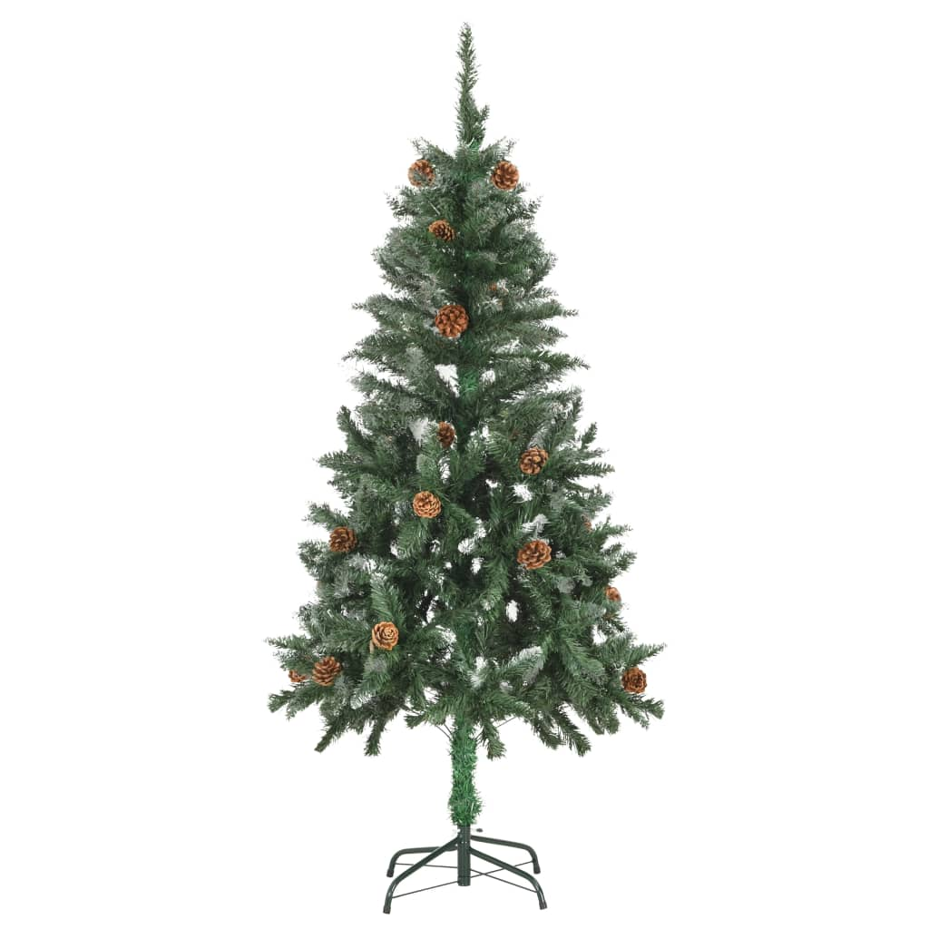 Artificial Pre-lit Christmas Tree with Pine Cones 59.1"