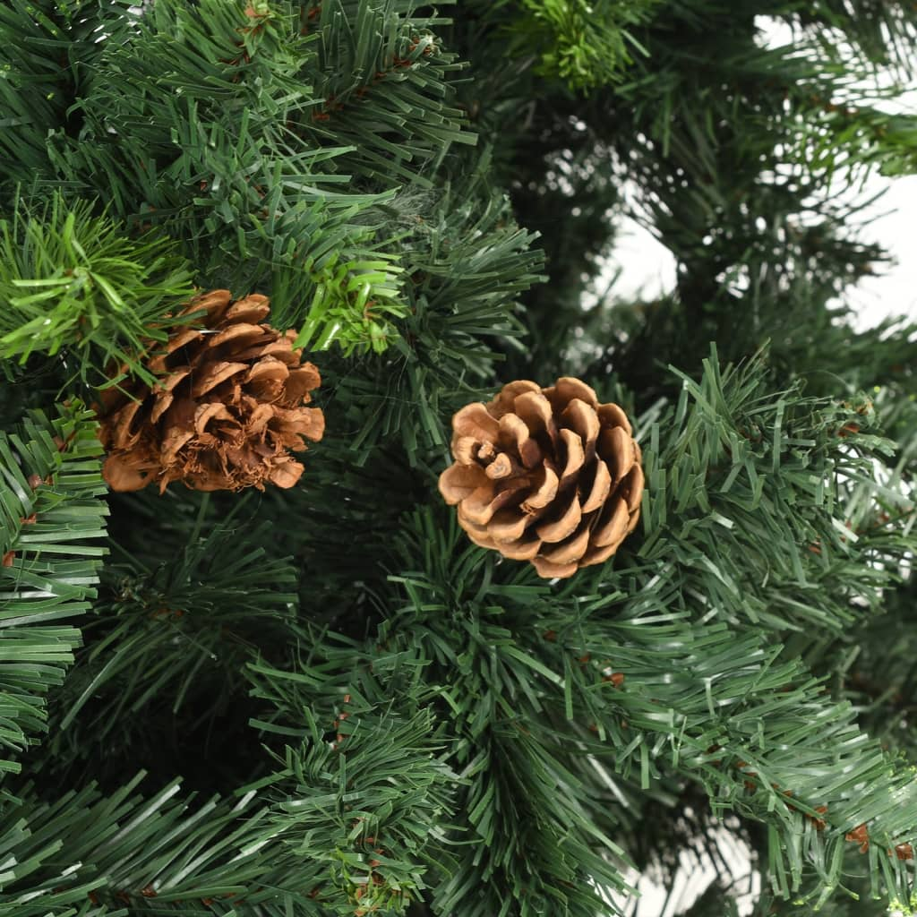 Artificial Pre-lit Christmas Tree with Pine Cones Green 82.7"