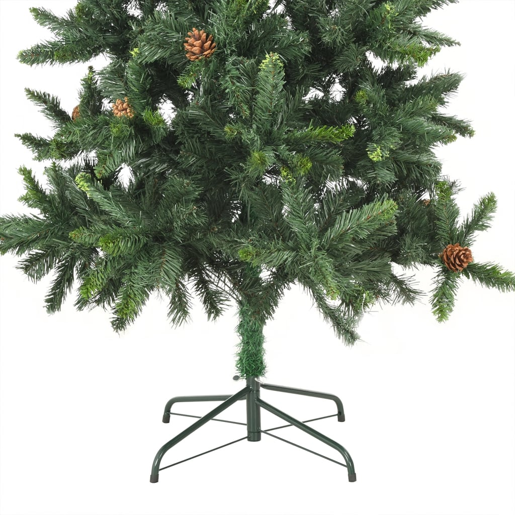 Artificial Pre-lit Christmas Tree with Pine Cones Green 82.7"