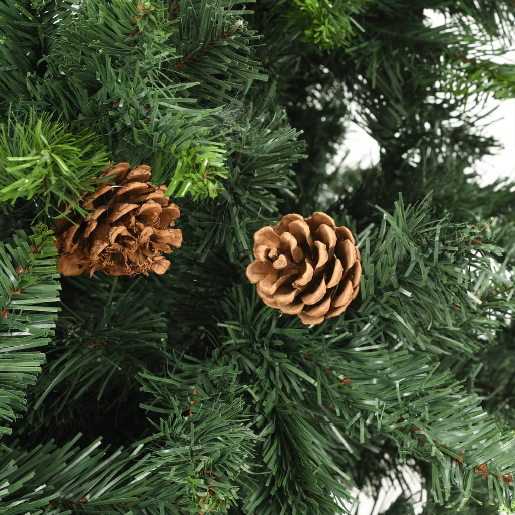 Artificial Pre-lit Christmas Tree with Pine Cones Green 59.1"