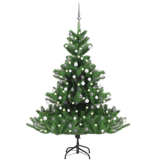 Nordmann Fir Artificial Christmas Tree LED&Ball Set Green 70.9"