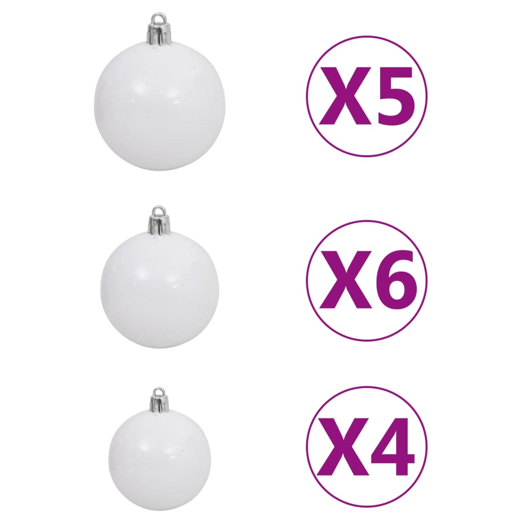 Artificial Pre-lit Christmas Tree with Ball Set White 47.2"