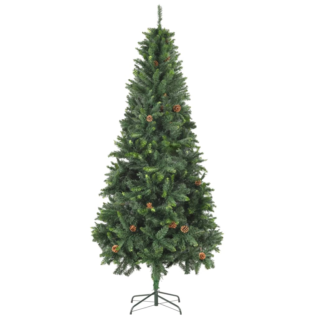 Artificial Pre-lit Christmas Tree with Ball Set&Pine Cones 82.7"