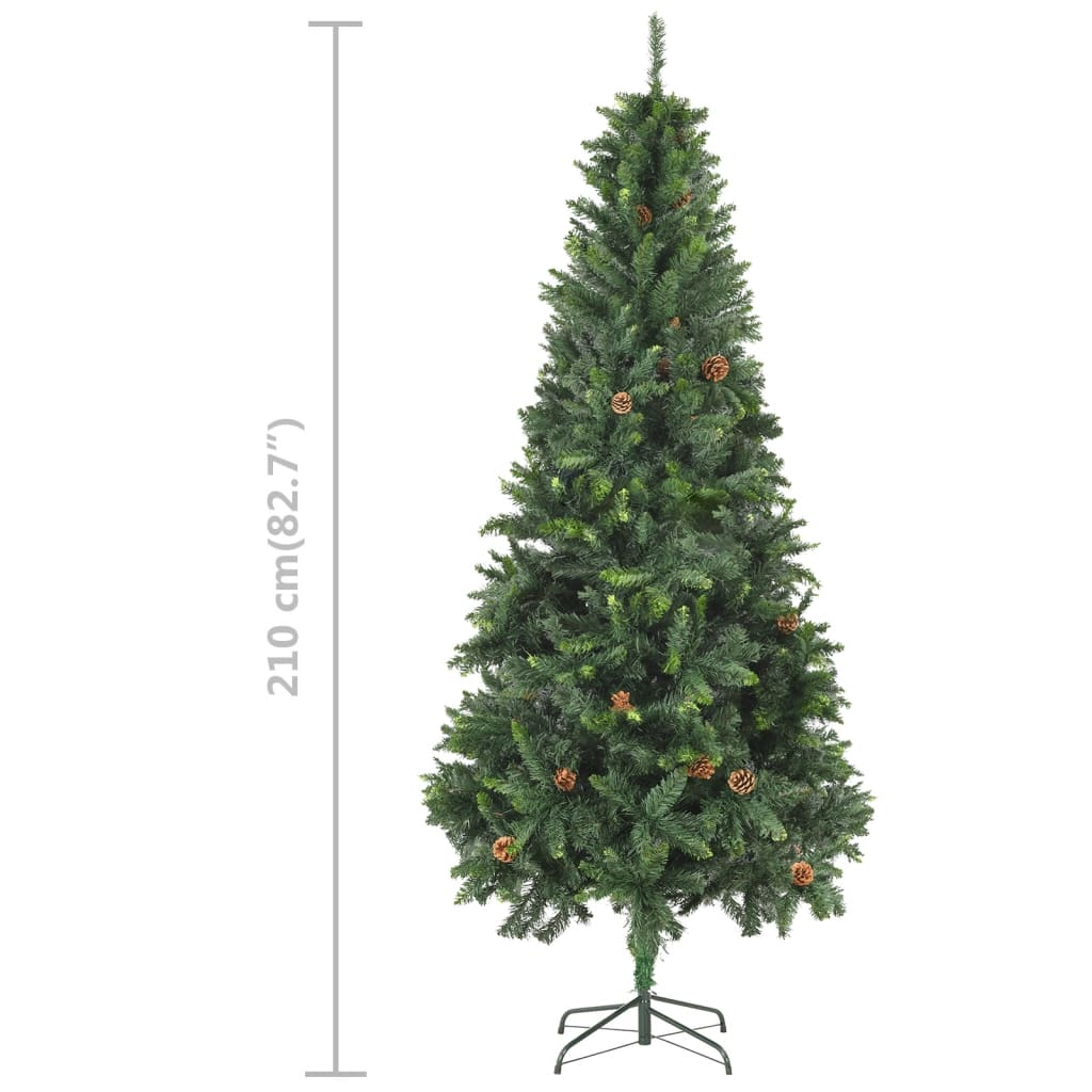 Artificial Pre-lit Christmas Tree with Ball Set&Pine Cones 82.7"