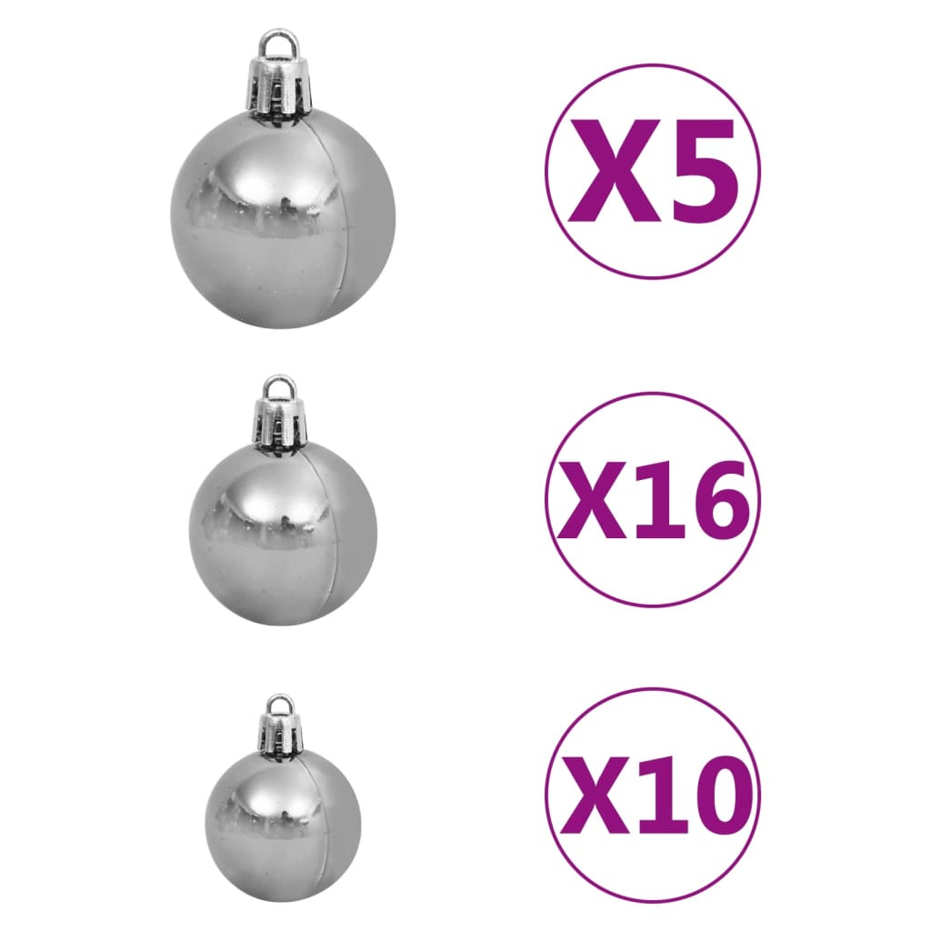 Artificial Pre-lit Christmas Tree with Ball Set White 94.5"